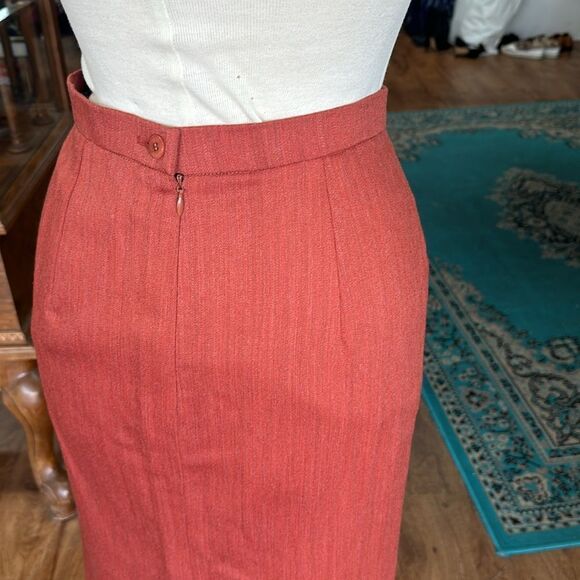 Givenchy Couture Rust Tweed Pencil Skirt Size Med( See Measurement..no size tag) - Picture 9 of 11